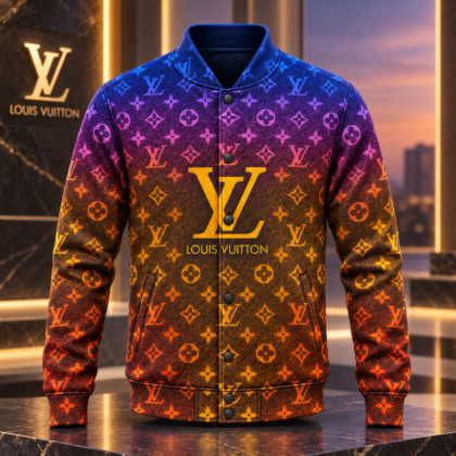 Louis Vuitton | Rainbow Gradient Monogram Baseball Jacket Holiday 2026 Collection