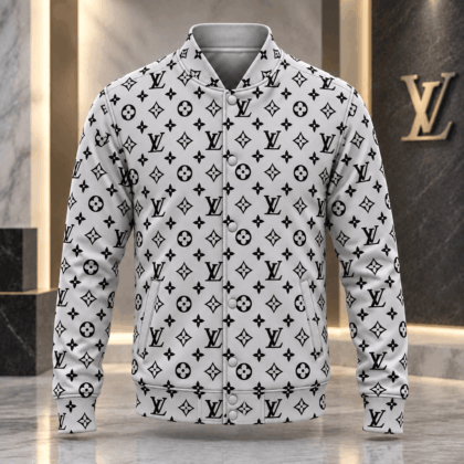 Louis Vuitton | Monochrome Monogram Print Baseball Jacket Holiday 2026 Collection