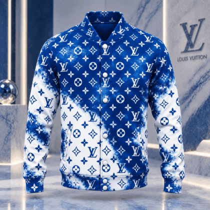 Louis Vuitton | Blue Cloud Monogram Baseball Jacket Holiday 2026 Collection