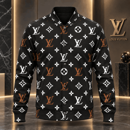 Louis Vuitton | Tricolor Monogram Print Baseball Jacket Holiday 2026 Collection