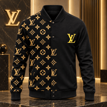 Louis Vuitton | Split Gold Monogram Baseball Jacket Holiday 2026 Collection