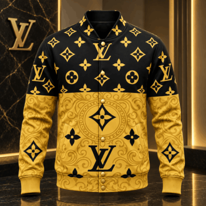 Louis Vuitton | Golden Baroque Monogram Baseball Jacket Holiday 2026 Collection