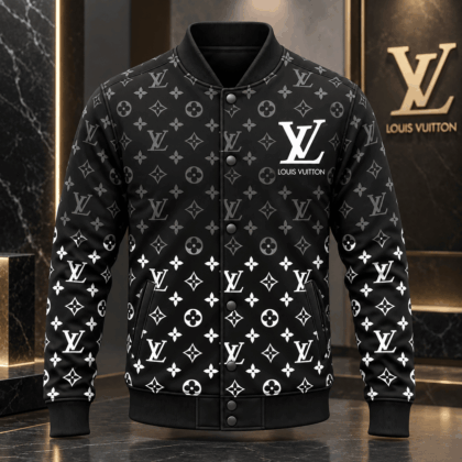 Louis Vuitton | Monochrome Gradient Monogram Baseball Jacket Holiday 2026 Collection