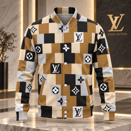 Louis Vuitton | Monogram Patchwork Print Baseball Jacket Holiday 2026 Collection