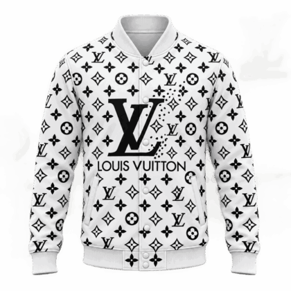 Louis Vuitton | Monochrome Oversized Monogram Print Baseball Jacket Christmas 2026 Collection