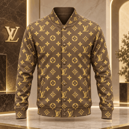 Louis Vuitton | Golden Monogram Print Baseball Jacket Christmas 2026 Collection