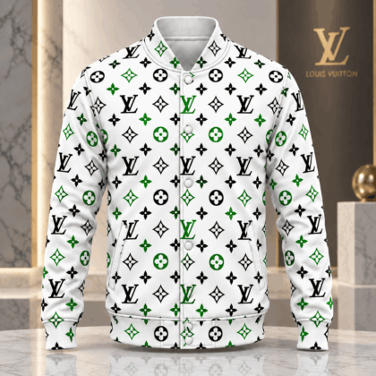 Louis Vuitton | Emerald Monogram Print Baseball Jacket Christmas 2026 Collection