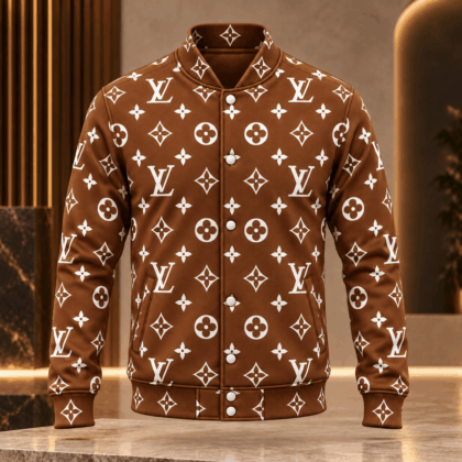 Louis Vuitton | Chestnut Monogram Print Baseball Jacket Christmas 2026 Collection