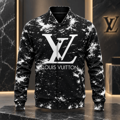 Louis Vuitton | Monochrome Paint Splatter Baseball Jacket Christmas 2026 Collection