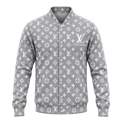 Louis Vuitton | Silver Monogram Print Baseball Jacket Christmas 2026 Collection