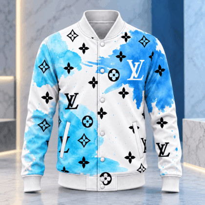 Louis Vuitton | Blue Watercolor Monogram Baseball Jacket Christmas 2026 Collection