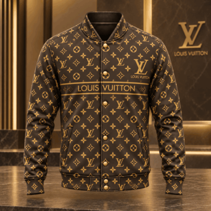 Louis Vuitton | Golden Monogram Stripe Baseball Jacket Christmas 2026 Collection