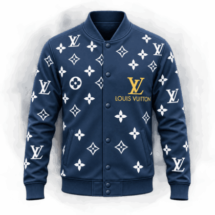 Louis Vuitton | Navy Oversized Monogram Baseball Jacket Christmas 2026 Collection