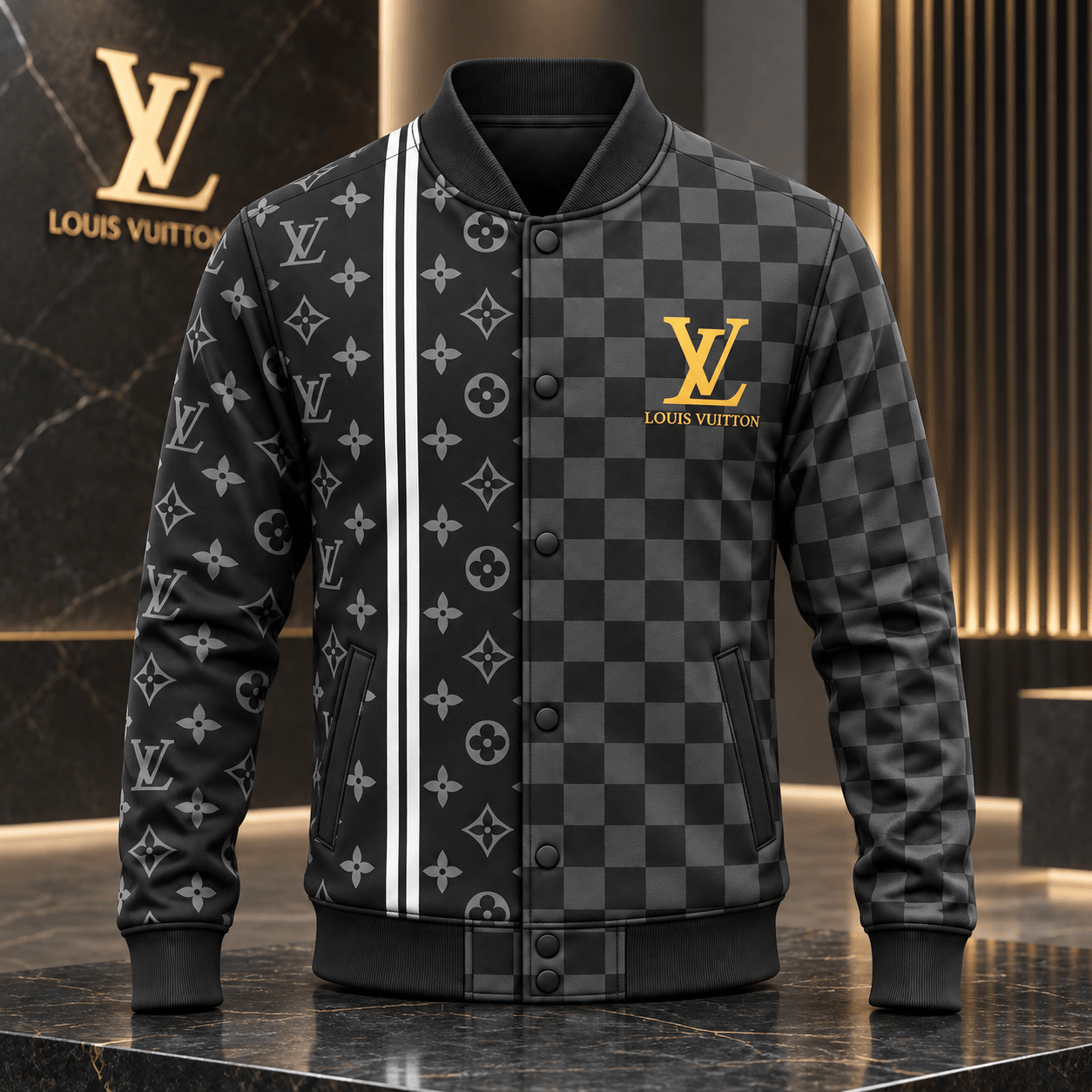 Louis Vuitton | Split Monogram Checkered Baseball Jacket Christmas 2026 Collection