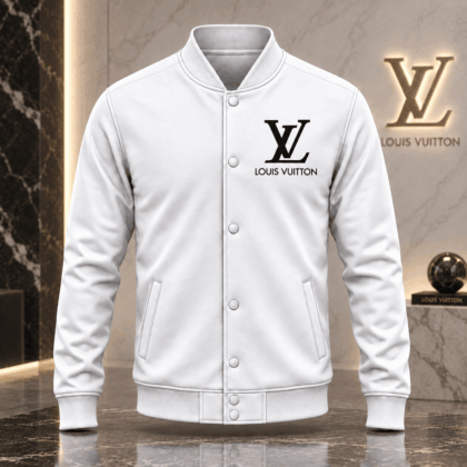Louis Vuitton | Black Monogram Chest Logo Baseball Jacket Thanksgiving 2026 Collection