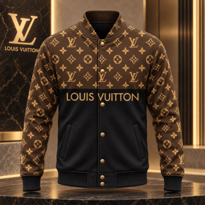 Louis Vuitton | Brown Monogram Colorblock Baseball Jacket Thanksgiving 2026 Collection