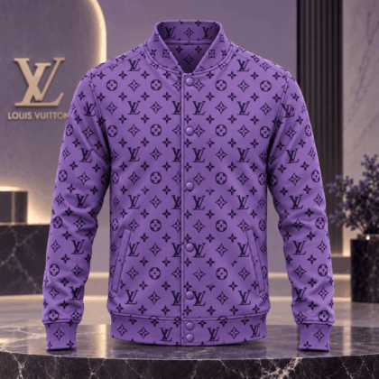 Louis Vuitton | Purple Monogram Print Baseball Jacket Thanksgiving 2026 Collection