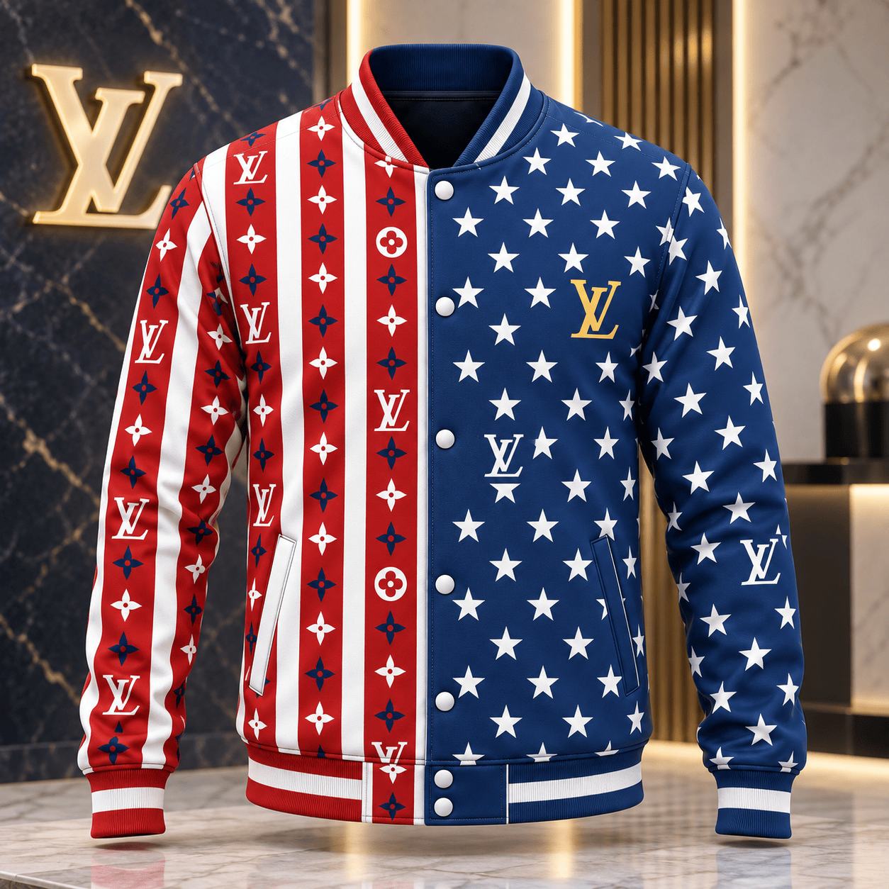 Louis Vuitton | Monogram Stars And Stripes Baseball Jacket Thanksgiving 2026 Collection