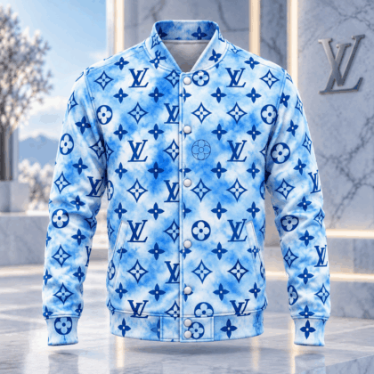 Louis Vuitton | Blue Watercolor Monogram Baseball Jacket Thanksgiving 2026 Collection