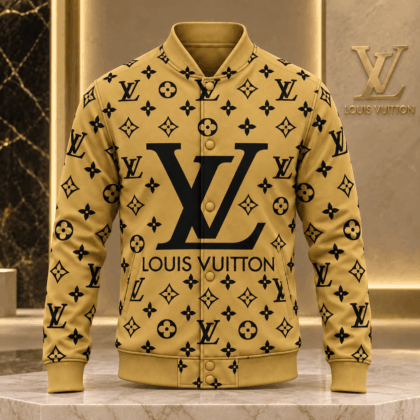Louis Vuitton | Golden Oversized Monogram Baseball Jacket Thanksgiving 2026 Collection
