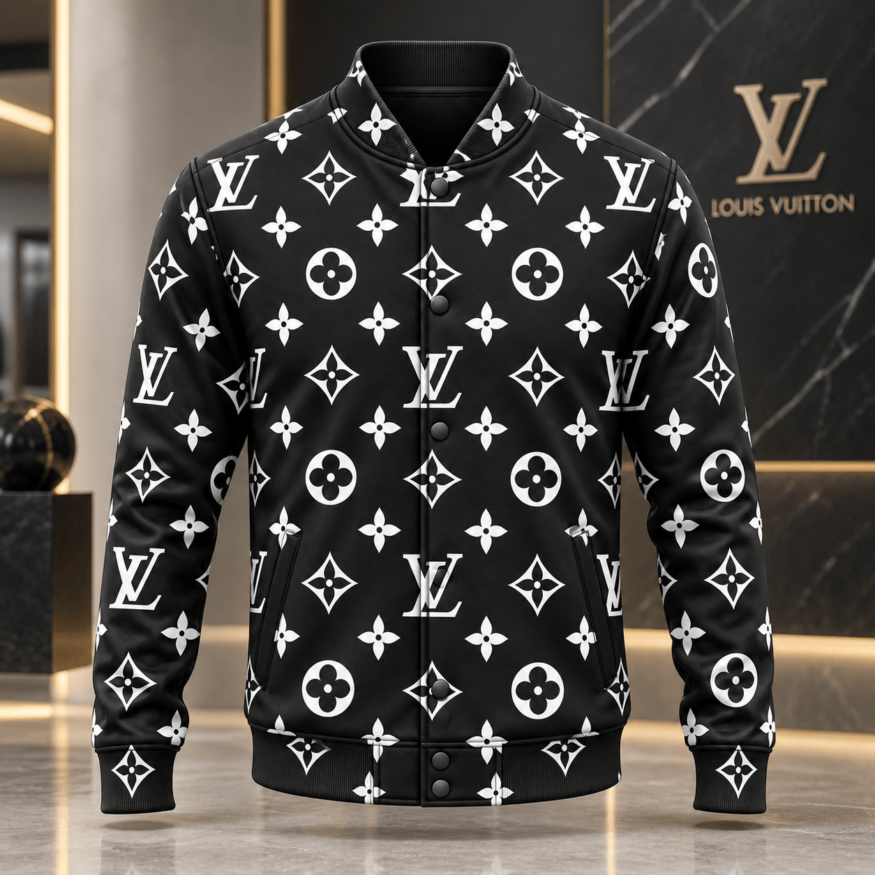 Louis Vuitton | Oversized Monochrome Monogram Baseball Jacket Thanksgiving 2026 Collection