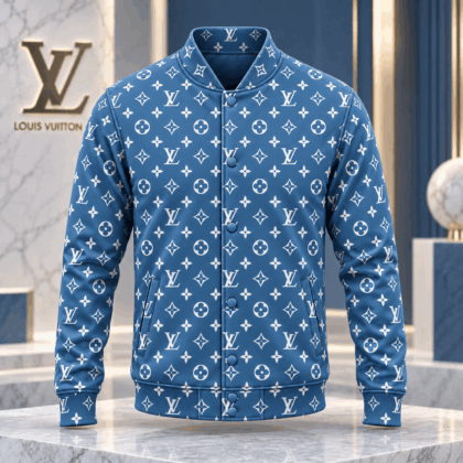 Louis Vuitton | Azure Monogram Print Baseball Jacket Black Friday 2026 Collection