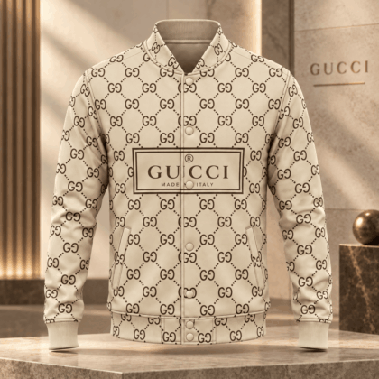 Gucci | Interlocking Monogram Diamond Grid Baseball Jacket Fall 2026 Drop