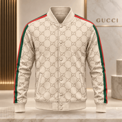 Gucci | Monogram Diamond Lattice Baseball Jacket Fall 2026 Drop