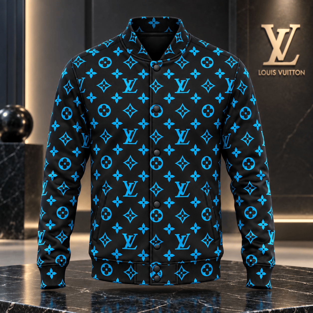 Louis Vuitton | Electric Blue Monogram Baseball Jacket Black Friday 2026 Collection