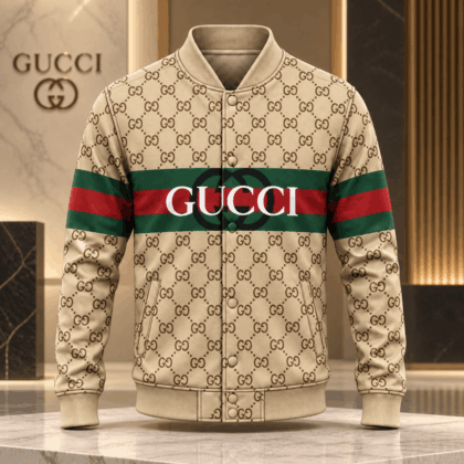 Gucci | Diamond Monogram Web Stripe Baseball Jacket Fall 2026 Drop