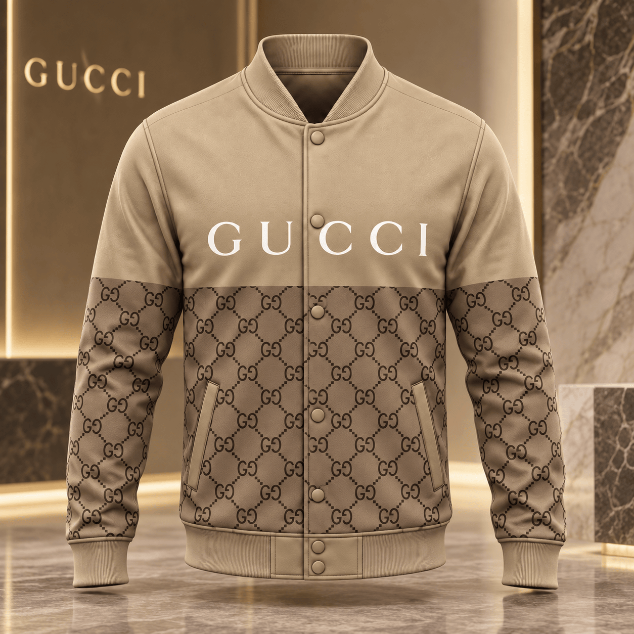 Gucci | Diamond Lattice Monogram Baseball Jacket Fall 2026 Drop