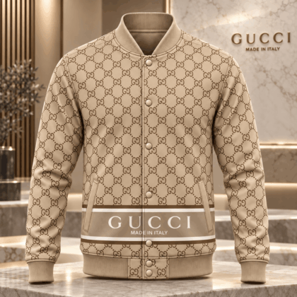 Gucci | Interlocking Monogram Lattice Baseball Jacket Fall 2026 Drop