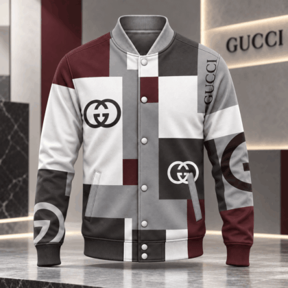 Gucci | Geometric Logo Colorblock Baseball Jacket Fall 2026 Drop