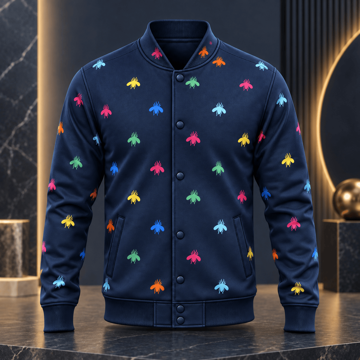 Gucci | Rainbow Bee Print Baseball Jacket Winter 2026 Drop