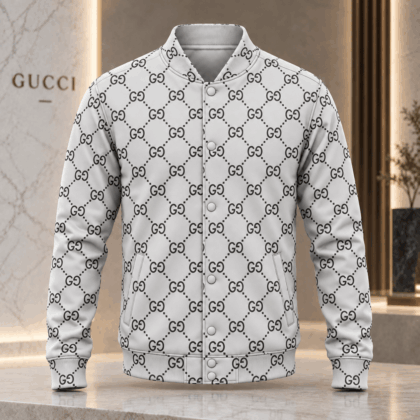 Gucci | Diamond Monogram Print Baseball Jacket Winter 2026 Drop