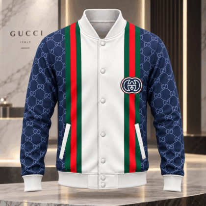 Gucci | Monogram Web Stripe Baseball Jacket Winter 2026 Drop