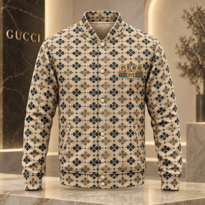 Gucci | Pixel Floral Motif Baseball Jacket Fall 2026 Drop