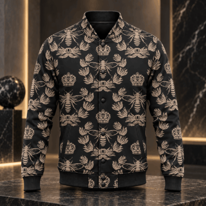 Gucci | Crowned Bee Botanical Print Baseball Jacket Winter 2026 Drop