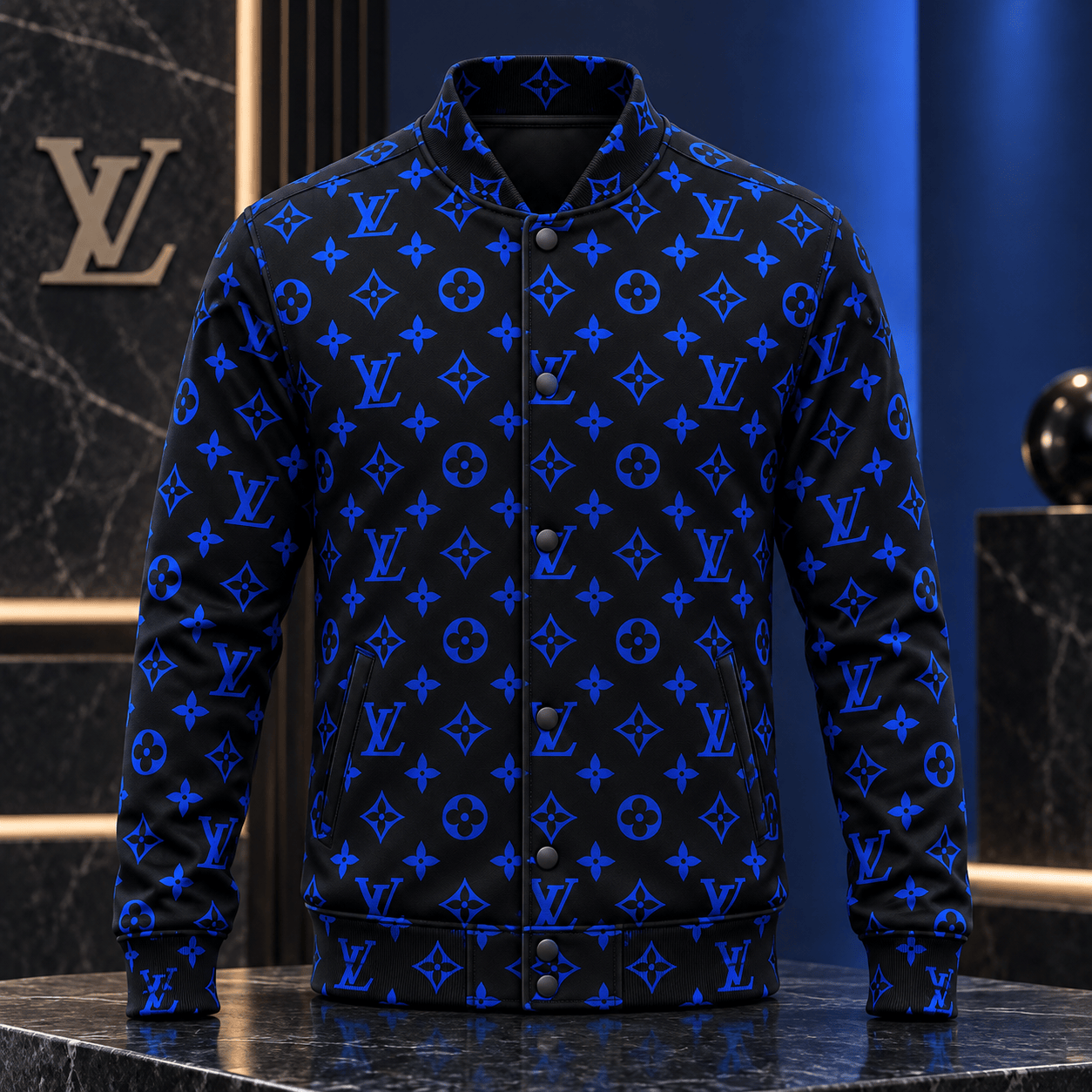 Louis Vuitton | Electric Blue Monogram Baseball Jacket Black Friday 2026 Collection