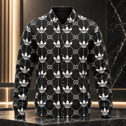 Gucci | Monogram Trefoil Lattice Baseball Jacket Winter 2026 Drop