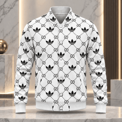 Gucci | Monogram Trefoil Lattice Baseball Jacket Winter 2026 Drop