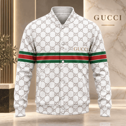 Gucci | Monogram Web Stripe Baseball Jacket Winter 2026 Drop