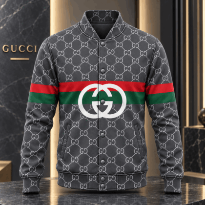 Gucci | Monogram Web Stripe Baseball Jacket Winter 2026 Drop