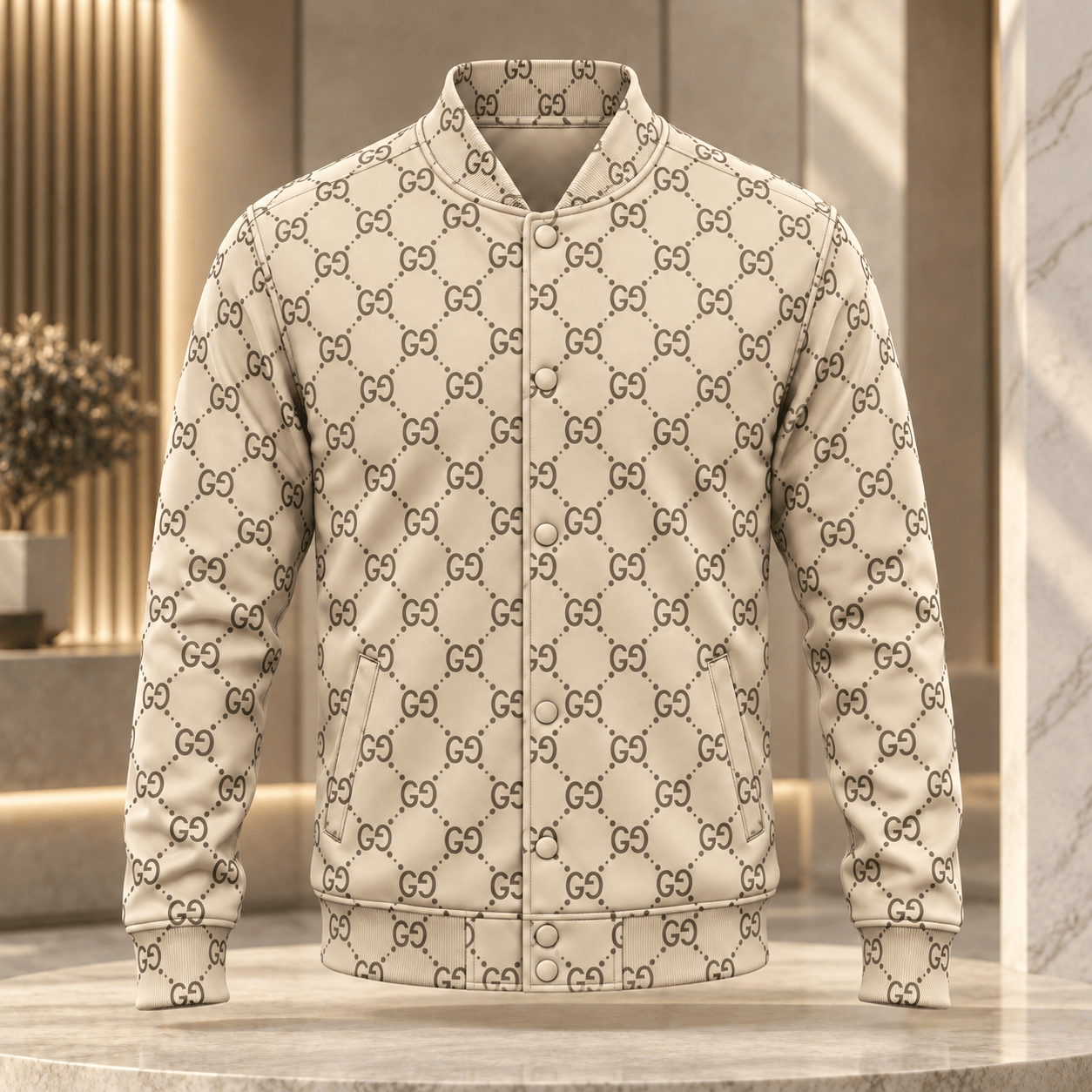 Gucci | Diamond Monogram Print Baseball Jacket Winter 2026 Drop