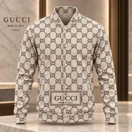 Gucci | Interlocking Monogram Lattice Baseball Jacket Winter 2026 Drop
