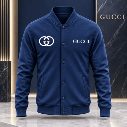 Gucci | Interlocking Emblem Chest Print Baseball Jacket Winter 2026 Drop