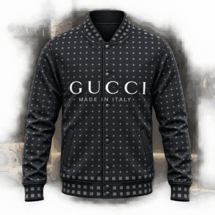 Gucci | Micro Square Grid Print Baseball Jacket Winter 2026 Drop