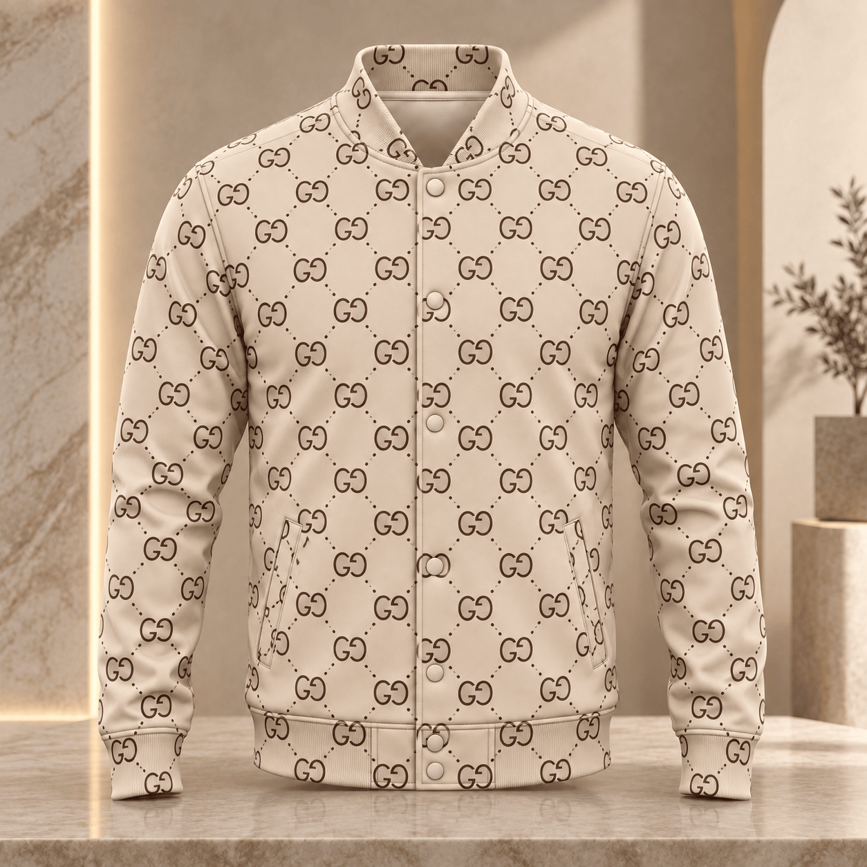 Gucci | Diamond Monogram Print Baseball Jacket Winter 2026 Drop