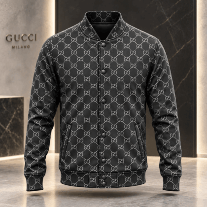 Gucci | Dotted Diamond Monogram Baseball Jacket Winter 2026 Drop