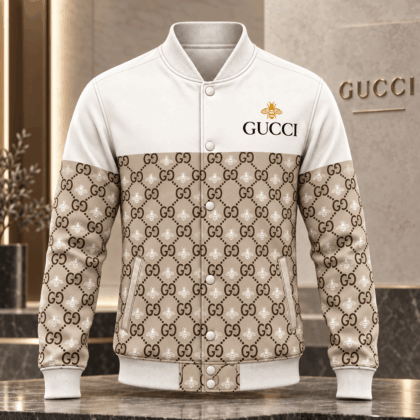 Gucci | Bee Monogram Lattice Baseball Jacket Winter 2026 Drop